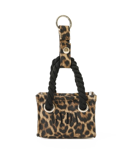 GYDA（ジェイダ）の「【GYDA/ジェイダ】 ショッパー風ミニバッグチャーム（キーホルダー・レディース・ブラック/レオパード・FREE）」の2枚目の写真