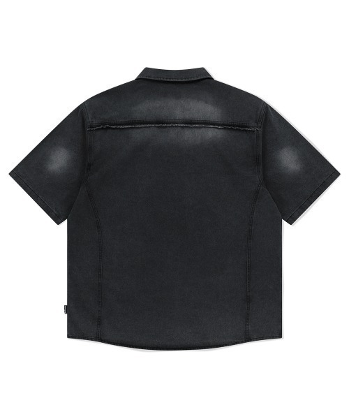 MAHAGRID（マハグリッド）の「『mahagrid/マハグリッド』 DENIM STUD HALF SHIRT/デニムスタッズ 半袖シャツ（シャツ/ブラウス・メンズ・ブルー/ブラック・S/M）」の14枚目の写真