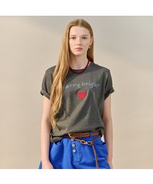 ハートポイントレタリング半袖Tシャツ