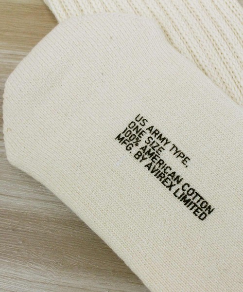 AVIREX（アヴィレックス）の「USA COTTON SOX（ソックス/靴下・メンズ・オフホワイト・FREE）」の6枚目の写真