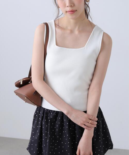 FREE'S MART（フリーズマート）の「◆総針スクエアネックタンクニット（ニット/セーター・レディース・ライトグリーン/ホワイト系その他/ホワイト/ブラック・FREE）」の19枚目の写真