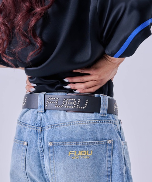 FUBU フブ Studs Genuine Leather Belt/スタッド付き本革ベルト