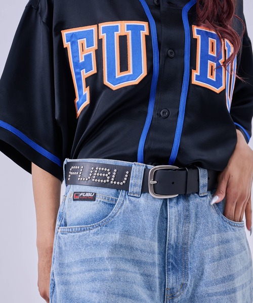 FUBU フブ Studs Genuine Leather Belt/スタッド付き本革ベルト