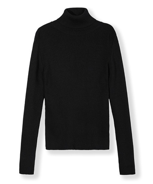 GREEN BUTTER(グリーンバター)の「SOFT KNIT TURTLE NECK(ニット/セーター・レディース・チャコールグレー/ブラック・FREE)」の2枚目の写真
