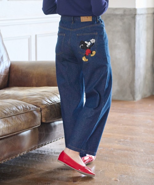 Disney(ディズニー)の「<Disney>【ミッキー】刺しゅうデニムパンツ63(デニムパンツ・レディース・ブルー/インディゴブルー・MEDIUM/XX-LARGE/X-LARGE/LARGE)」の2枚目の写真