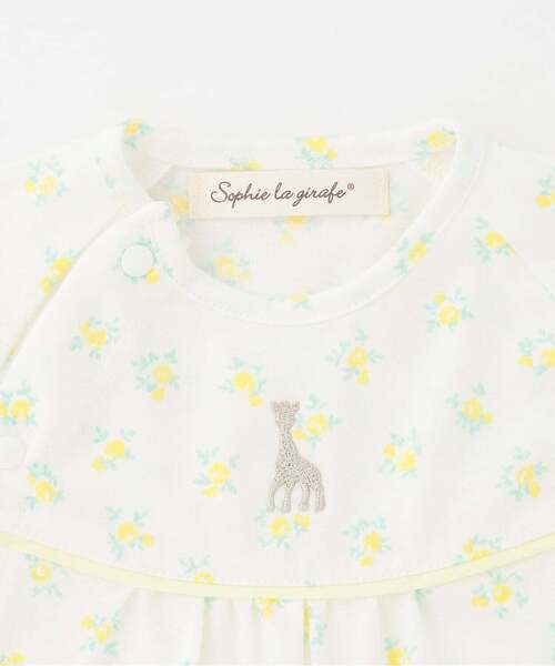 Sophie la girafe（ソフィーラジラフ）の「花柄プリント2WAYオール【日本製】（ロンパース・キッズ・クリーム/ピンク・50-70cm）」の5枚目の写真