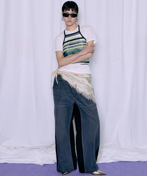 MAISON SPECIAL(メゾンスペシャル)の「Border American Sleeve Knit Tank/ボーダーアメスリニットタンク(タンクトップ・レディース・ピンク/グリーン/ブルー・FREE)」の14枚目の写真