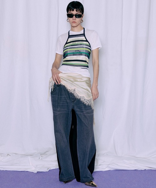 MAISON SPECIAL(メゾンスペシャル)の「Border American Sleeve Knit Tank/ボーダーアメスリニットタンク(タンクトップ・レディース・ピンク/グリーン/ブルー・FREE)」の15枚目の写真