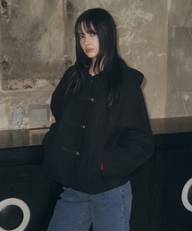 LEATHERY(���U���[)�̃J�V�~�������g���_�b�t���t�[�h�p�[�J�[�V���[�g�R�[�g[�u���b�N](�_�b�t���R�[�g)