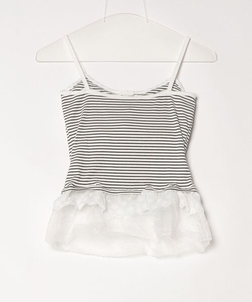 gossip!ロサンゼルス(ゴシップロサンゼルス)の「Y2K 【垢抜けレイヤードアイテム】 レースインナーキャミワンピース 重ねストラップドレス(Tシャツ/カットソー・レディース・ホワイト/ブラック/ホワイト系その他/ブラック系その他・M)」の5枚目の写真