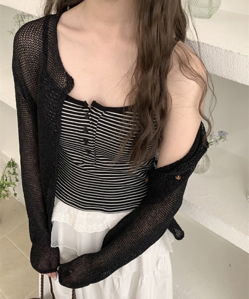 gossip!ロサンゼルス(ゴシップロサンゼルス)の「Y2K 【垢抜けレイヤードアイテム】 レースインナーキャミワンピース 重ねストラップドレス(Tシャツ/カットソー・レディース・ホワイト/ブラック/ホワイト系その他/ブラック系その他・M)」の15枚目の写真