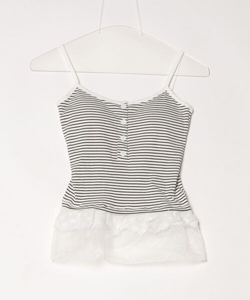 gossip!ロサンゼルス(ゴシップロサンゼルス)の「Y2K 【垢抜けレイヤードアイテム】 レースインナーキャミワンピース 重ねストラップドレス(Tシャツ/カットソー・レディース・ホワイト/ブラック/ホワイト系その他/ブラック系その他・M)」の7枚目の写真