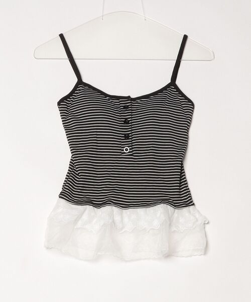 gossip!ロサンゼルス(ゴシップロサンゼルス)の「Y2K 【垢抜けレイヤードアイテム】 レースインナーキャミワンピース 重ねストラップドレス(Tシャツ/カットソー・レディース・ホワイト/ブラック/ホワイト系その他/ブラック系その他・M)」の8枚目の写真