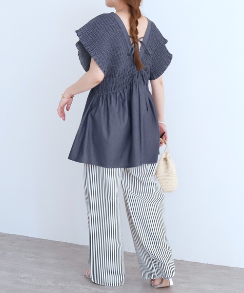 reca（レカ）の「デニムシャーリングチュニック（その他トップス・レディース・ブルー・M）」の3枚目の写真