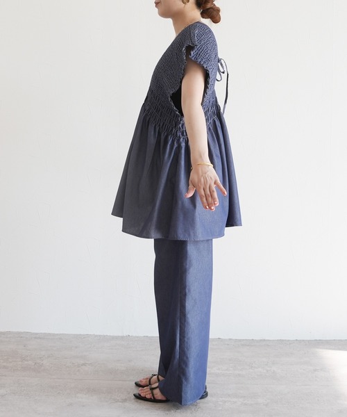 reca（レカ）の「デニムシャーリングチュニック（その他トップス・レディース・ブルー・M）」の8枚目の写真