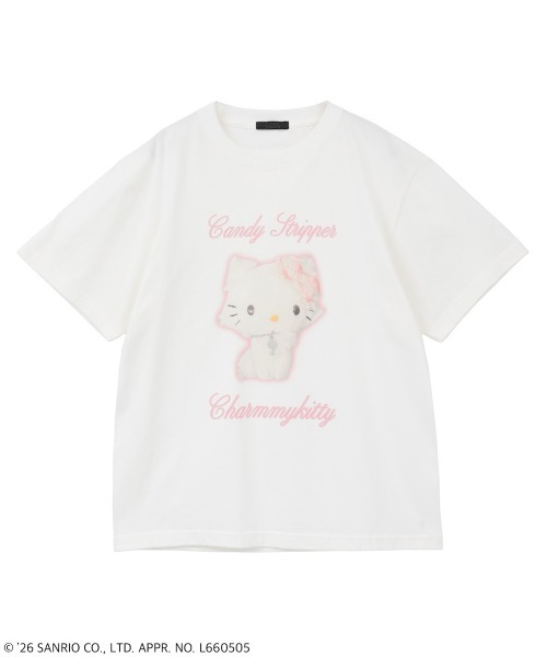 Candy Stripper（キャンディストリッパー）の「【CHARMMYKITTY】PHOTO Tシャツ（Tシャツ/カットソー・レディース・ピンク/オフホワイト/ブラック・FREE）」の15枚目の写真