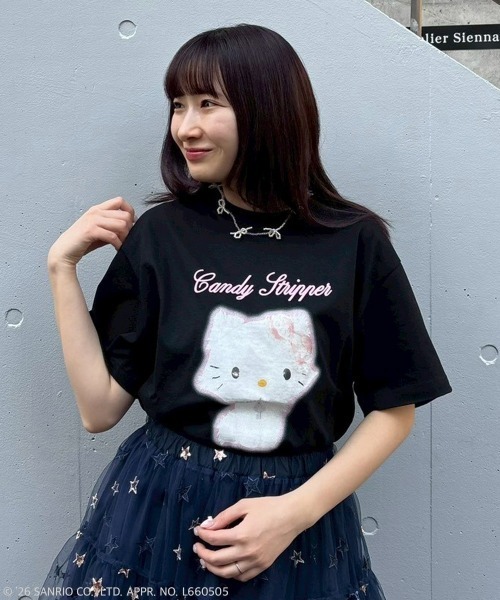 Candy Stripper（キャンディストリッパー）の「【CHARMMYKITTY】PHOTO Tシャツ（Tシャツ/カットソー・レディース・ピンク/オフホワイト/ブラック・FREE）」の6枚目の写真