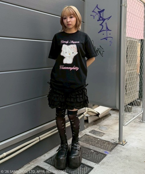 Candy Stripper（キャンディストリッパー）の「【CHARMMYKITTY】PHOTO Tシャツ（Tシャツ/カットソー・レディース・ピンク/オフホワイト/ブラック・FREE）」の10枚目の写真