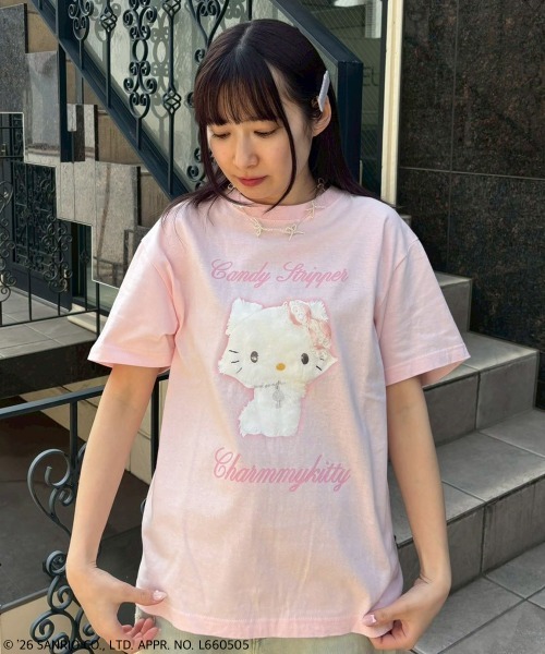 Candy Stripper（キャンディストリッパー）の「【CHARMMYKITTY】PHOTO Tシャツ（Tシャツ/カットソー・レディース・ピンク/オフホワイト/ブラック・FREE）」の11枚目の写真