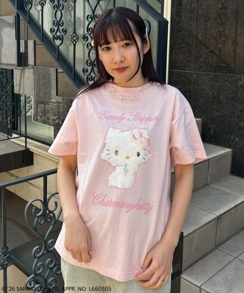 Candy Stripper（キャンディストリッパー）の「【CHARMMYKITTY】PHOTO Tシャツ（Tシャツ/カットソー・レディース・ピンク/オフホワイト/ブラック・FREE）」の12枚目の写真