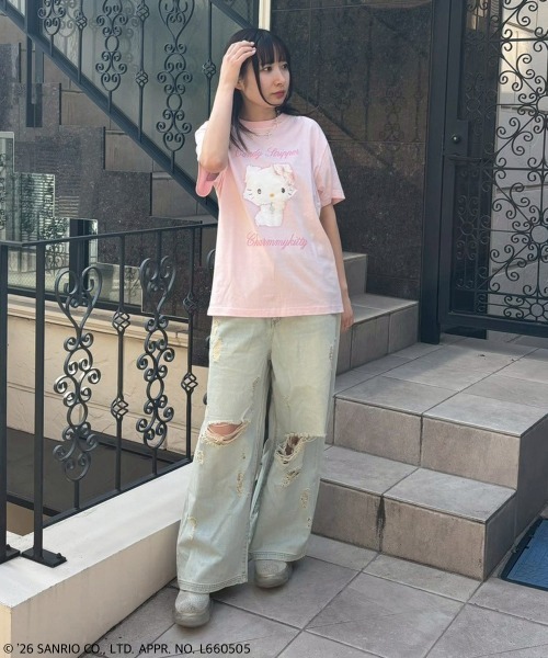 Candy Stripper（キャンディストリッパー）の「【CHARMMYKITTY】PHOTO Tシャツ（Tシャツ/カットソー・レディース・ピンク/オフホワイト/ブラック・FREE）」の13枚目の写真