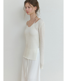 Slony v slit knit (ivory)