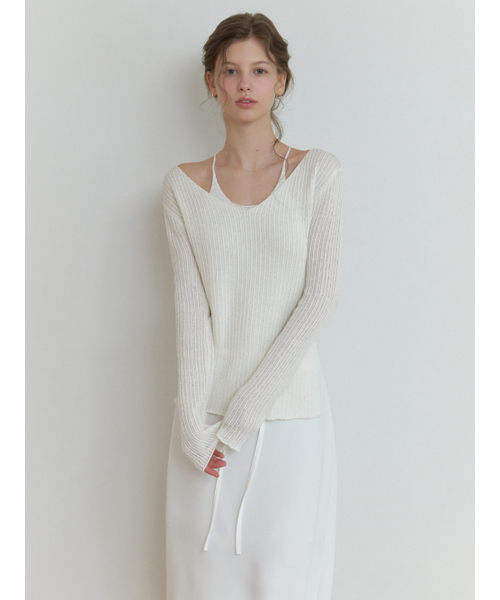 RE_L(リエル)の「Slony v slit knit (ivory)(ニット/セーター・レディース・その他・FREE)」の5枚目の写真