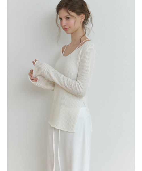 RE_L(リエル)の「Slony v slit knit (ivory)(ニット/セーター・レディース・その他・FREE)」の6枚目の写真