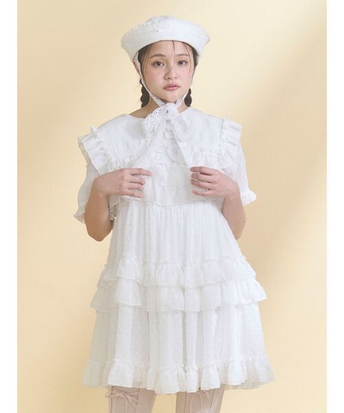 merry jenny(メリージェニー)の「シアードビーフリルミニワンピース(ワンピース・レディース・ブルー/オフホワイト/ピンク・FREE)」の8枚目の写真