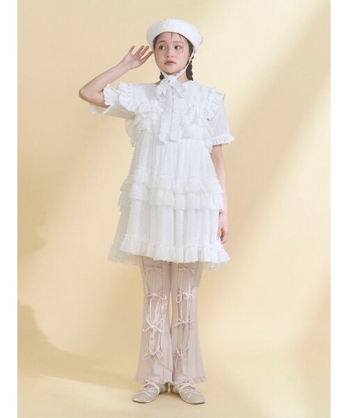 merry jenny(メリージェニー)の「シアードビーフリルミニワンピース(ワンピース・レディース・ブルー/オフホワイト/ピンク・FREE)」の10枚目の写真