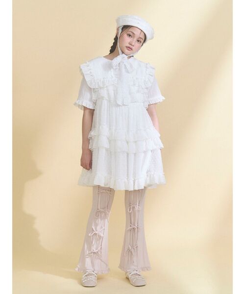 merry jenny(メリージェニー)の「シアードビーフリルミニワンピース(ワンピース・レディース・ブルー/オフホワイト/ピンク・FREE)」の11枚目の写真