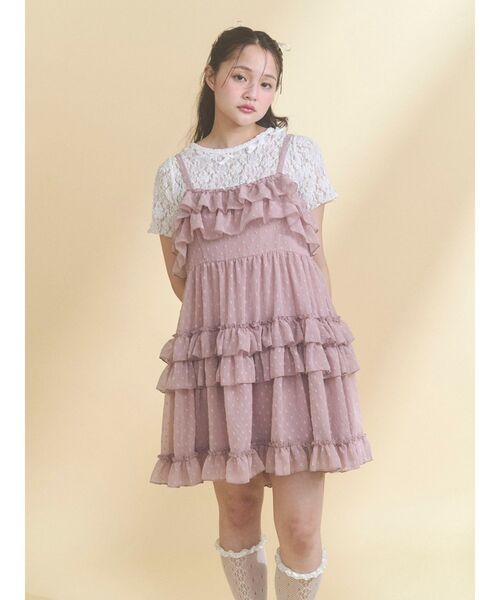 merry jenny(メリージェニー)の「シアードビーフリルミニワンピース(ワンピース・レディース・ブルー/オフホワイト/ピンク・FREE)」の13枚目の写真