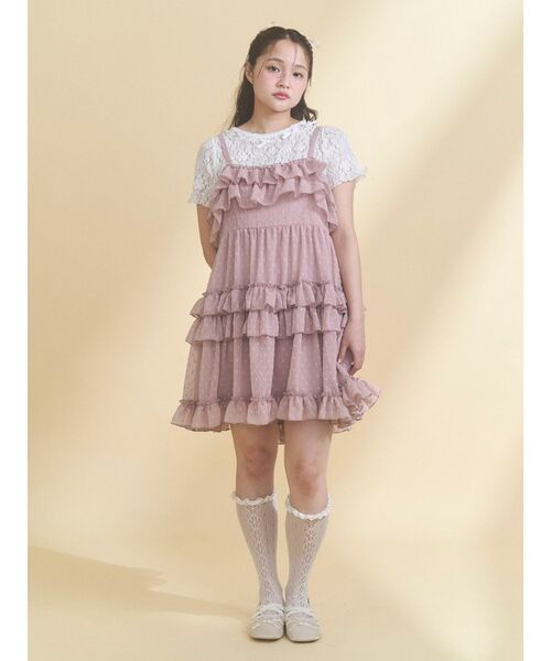 merry jenny(メリージェニー)の「シアードビーフリルミニワンピース(ワンピース・レディース・ブルー/オフホワイト/ピンク・FREE)」の15枚目の写真