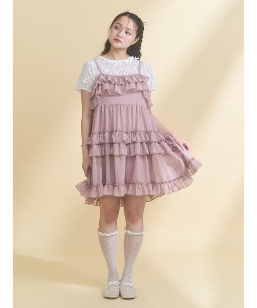 merry jenny(メリージェニー)の「シアードビーフリルミニワンピース(ワンピース・レディース・ブルー/オフホワイト/ピンク・FREE)」の16枚目の写真