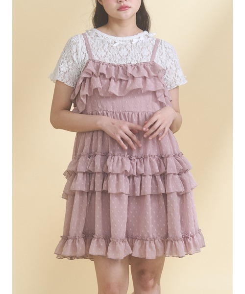 merry jenny(メリージェニー)の「シアードビーフリルミニワンピース(ワンピース・レディース・ブルー/オフホワイト/ピンク・FREE)」の3枚目の写真