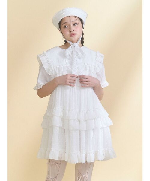 merry jenny(メリージェニー)の「シアードビーフリルミニワンピース(ワンピース・レディース・ブルー/オフホワイト/ピンク・FREE)」の17枚目の写真