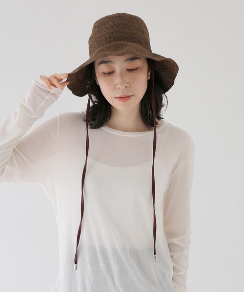 Odds(オッズ)の「Odds / オッズ PLAIN RIBBON HAT26'(ハット・レディース・アイボリー/チャコールグレー/ブラウン・FREE)」の15枚目の写真