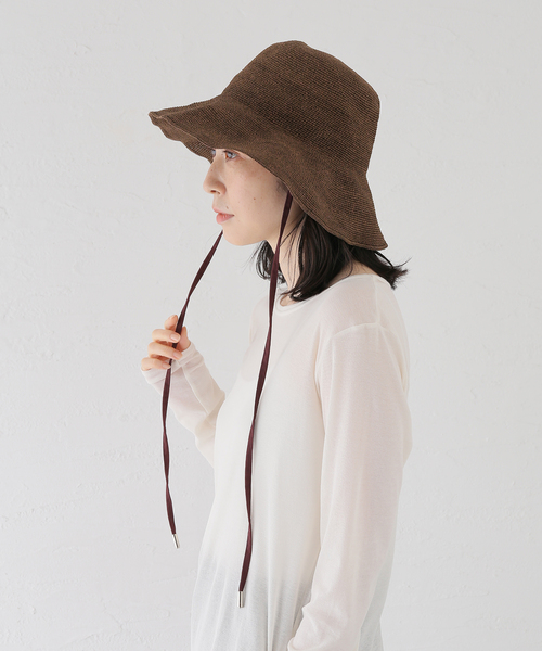 Odds(オッズ)の「Odds / オッズ PLAIN RIBBON HAT26'(ハット・レディース・アイボリー/チャコールグレー/ブラウン・FREE)」の16枚目の写真