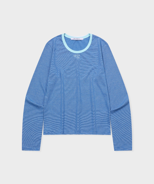 GRUNDEN(グルンデン)の「WEEKENDER STRIPE TOP (BLUE-MINT)(Tシャツ/カットソー・レディース・その他・OS)」の1枚目の写真