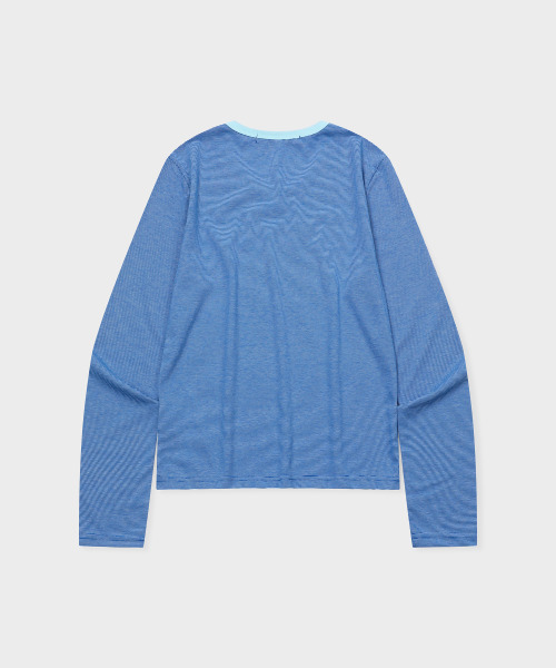 GRUNDEN(グルンデン)の「WEEKENDER STRIPE TOP (BLUE-MINT)(Tシャツ/カットソー・レディース・その他・OS)」の2枚目の写真