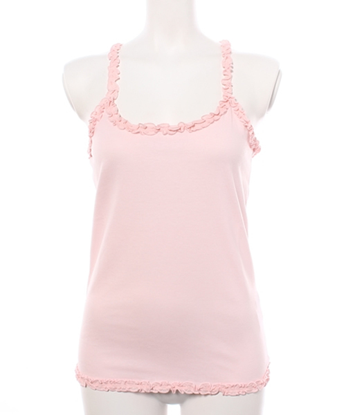 Heather（ヘザー）の「フリルクロスキャミ　713386（キャミソール・レディース・ライトイエロー/ライトピンク/ブラック/アイボリー/ホワイト系その他・FREE）」の5枚目の写真