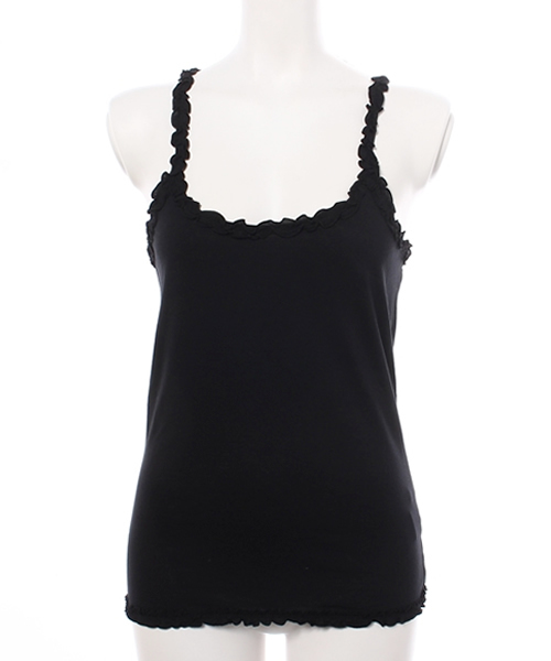 Heather（ヘザー）の「フリルクロスキャミ　713386（キャミソール・レディース・ライトイエロー/ライトピンク/ブラック/アイボリー/ホワイト系その他・FREE）」の3枚目の写真