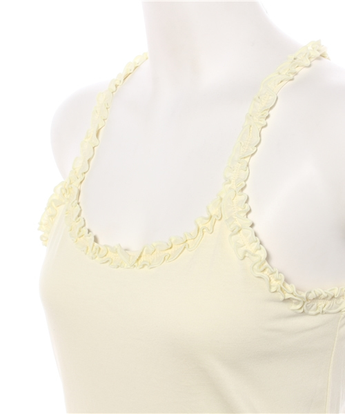 Heather（ヘザー）の「フリルクロスキャミ　713386（キャミソール・レディース・ライトイエロー/ライトピンク/ブラック/アイボリー/ホワイト系その他・FREE）」の12枚目の写真