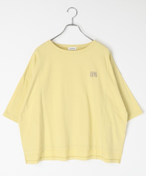 LEPSIM（レプシィム）の「ワイド刺繍ロゴT　668117（Tシャツ/カットソー・レディース・イエロー/チャコールグレー/オフホワイト・FREE）」の3枚目の写真