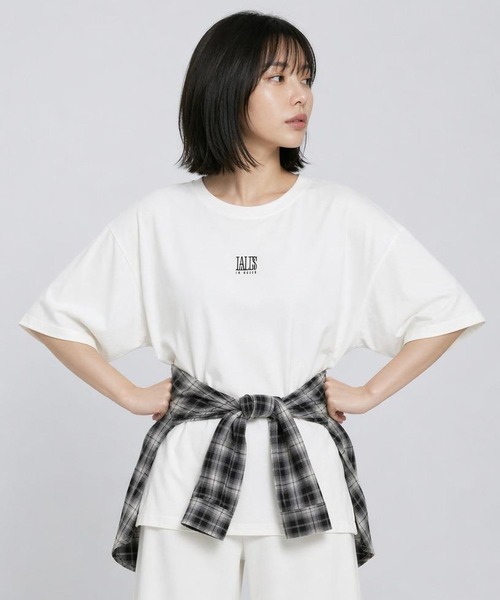 LEPSIM(レプシィム)の「ワイド刺繍ロゴT 668117(Tシャツ/カットソー・レディース・イエロー/チャコールグレー/オフホワイト・FREE)」の19枚目の写真
