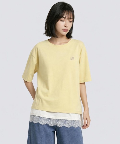 LEPSIM(レプシィム)の「ワイド刺繍ロゴT 668117(Tシャツ/カットソー・レディース・イエロー/チャコールグレー/オフホワイト・FREE)」の17枚目の写真