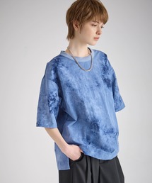 ムラ染め風プリントTシャツ