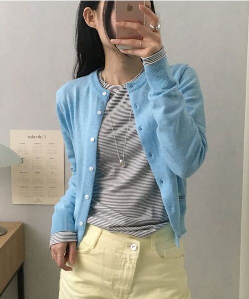 RONRON（ロンロン）の「SOFT DAYS KNIT CARDIGAN SKY（ニット/セーター・レディース・その他・FREE）」の2枚目の写真