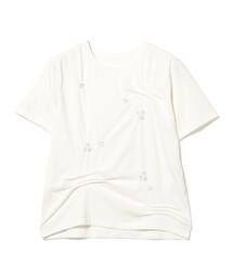 【8/6 再値下げ】アシンメトリー タック ビジュー Tシャツ