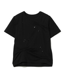 Ray BEAMS | アシンメトリー タック ビジュー Tシャツ(Tシャツ/カットソー)